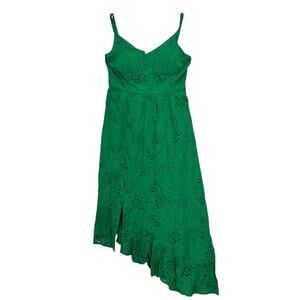 GUESS Kelly Green Eyelet Midi Dress NWT Women’s Size 8 Cotton Wedding Guest